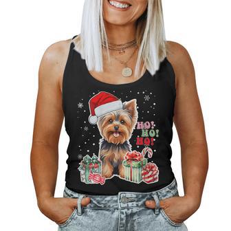 Yorkshire Terrier Christmas Yorkie Xmas Dog Santa Claus Hat Women Tank Top - Thegiftio UK