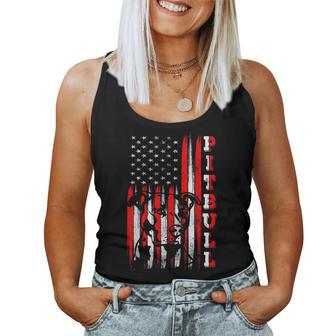 アメリカン ピットブル・テリア国旗 面白い犬 お父さん お母さん ギフト レディースタンクトップ - Kawaiitshirt