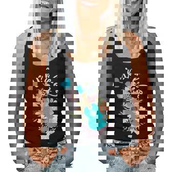 ウクレレギフト 70年代の花のウクレレ奏者 レディースタンクトップ - Kawaiitshirt