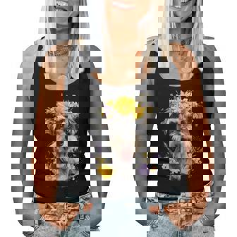 シュナウザー ママ 犬好き 母の日 レトロ 花 レディースタンクトップ - Kawaiitshirt