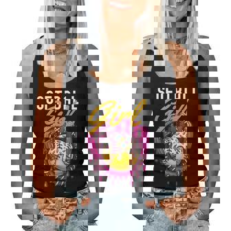 ソフトボール 女の子 名言 滴る アイスクリーム グラフィック ソフトボール ドリップ レディースタンクトップ - Kawaiitshirt