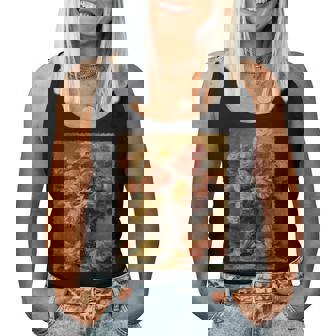 ピエール・オーギュスト・ルノワール作「花瓶の中のバラ」 ガーデンフラワー レディースタンクトップ - Kawaiitshirt