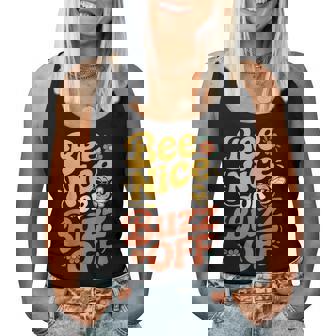 ミツバチ 養蜂家 ミツバチの巣立ち Bee Nice Or Buzz Off レディースタンクトップ - Kawaiitshirt