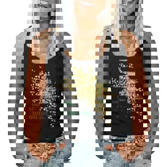 ミモザ 花柄 Little Bright Days ナチュラル 春カラー フラワーデザイン 長袖tシャツ レディースタンクトップ - Kawaiitshirt