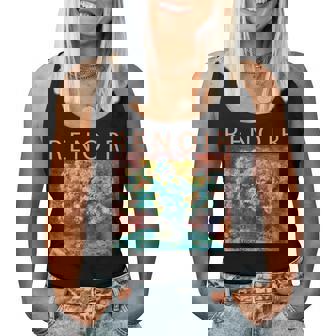 ルノワール 面白いtシャツ 名作アート 菊の花 絵画 メンズ レディース 面白い 服 美術 おもしろ レディースタンクトップ - Kawaiitshirt