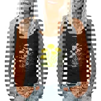 星と水晶の先端の夏の花とタンポポ レディースタンクトップ - Kawaiitshirt