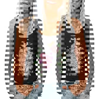 花の解剖学 人間の心とバラ、ボタニカルハート レディースタンクトップ - Kawaiitshirt