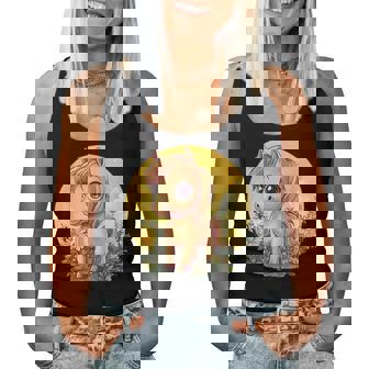 花畑に大きな目を持つかわいいポニー レディースタンクトップ - Kawaiitshirt