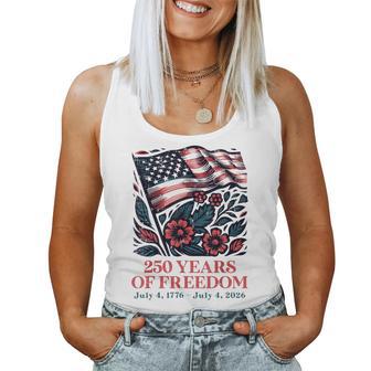 250 Years Freedom Us Flag Flowers 250Th Anniversary Women Women Tank Top - Thegiftio UK