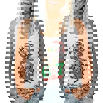 67 Christmas Raccoon Festive 6-7 Meme Boys Girls Women Tank Top - Monsterry