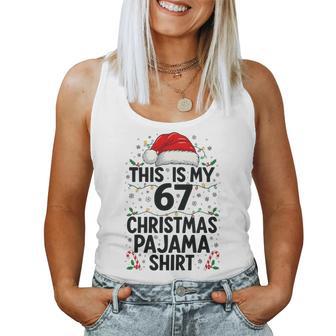 This My 67 Christmas Pajama 67 Meme Gen Alpha Boys Girls Tri-Blend Women Tank Top - Thegiftio UK