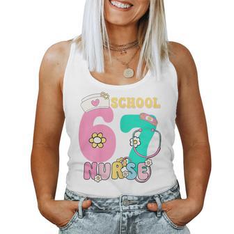 67 Meme School Nurse Pastel Retro Women Tank Top - Thegiftio UK