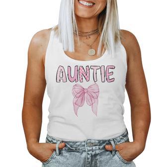 Auntie Birthday Girl Matching Coquette Pink Bow Women Tank Top | Seseable UK