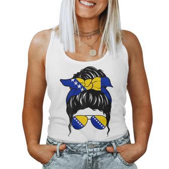 Bosnian Girl Bosnia And Herzegovina Flag Proud Bosnian Woman Women Tank Top - Thegiftio UK
