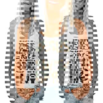 Camo Jesus Is My Superhero Toddler Boys Camouflage Christian Women Tank Top | Seseable CA