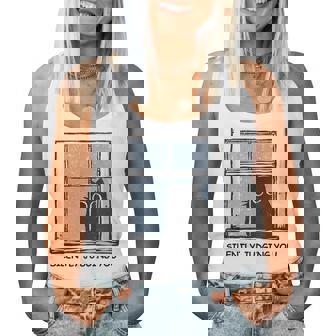 Cat Judging You Silently Black Cat Lovers Silently Sarcastic Women Tank Top | Mazezy