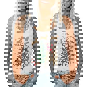 Christmas Holiday Camo Hunting Reindeer Deer Duck Xmas Santa Women Tank Top - Thegiftio