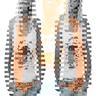 Cute Cat Fall In Love With Reading Book Cat Lover Librarian Women Tank Top - Monsterry