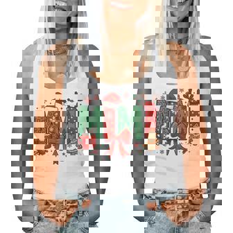 Cute Mimi Reindeer Merry Christmas Candy & Santa Hat Grandma Women Tank Top | Mazezy