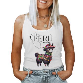 Cute Casual Peruvian Andean Novelty With Adorable Llama Women Tank Top | Mazezy