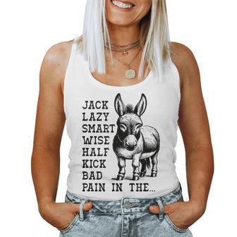 Donkey Smart Ass Wise Ass Kick Ass Donkey Women Tank Top - Monsterry
