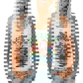 F-Awk-F Chicken Meme F-Caw-F Rooster Pun Retro Christmas Women Tank Top - Monsterry