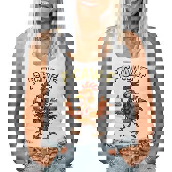 F-Caw-F Rooster Meme Fcawf Chicken Humor Joke F'caw-F Tri-Blend Women Tank Top | Seseable FR