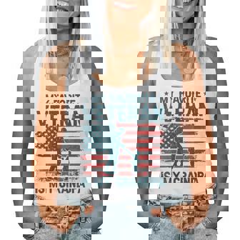 My Favorite Veteran Is My Grandpa Veterans Day Military Papa Women Tank Top - Monsterry