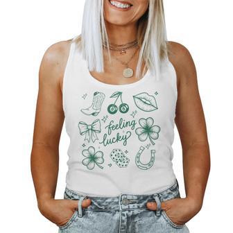 Feeling Lucky Irish Shamrocks Patrick's Day Women Women Tank Top - Thegiftio UK