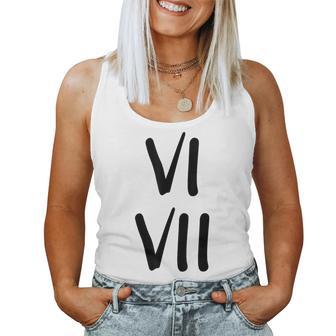 67 Meme 6 Y 7 Números Romanos Camiseta sin mangas para mujer - Regaloses