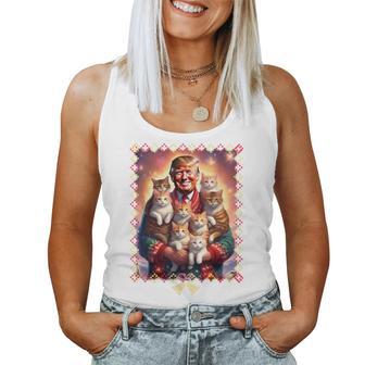 Cat Lover Christmas Sweater Trump Christmas For Women Women Tank Top - Monsterry