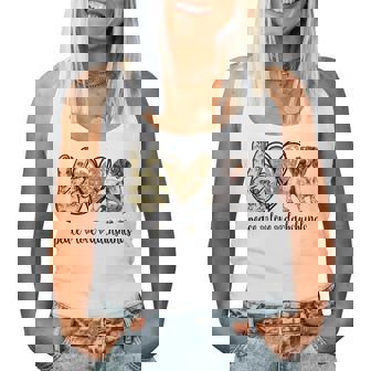 Girls Peace Love Piebald Dachshund Lover Women Tank Top - Thegiftio