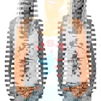 Girls Gymnastics American Flag Star Patriotic Usa Gymnast Women Tank Top | Mazezy