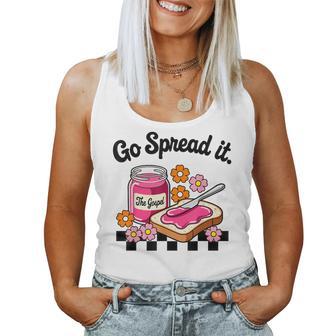 Go Spread It Floral Jam Christian Faith-Based Religious Women Tank Top - Thegiftio UK