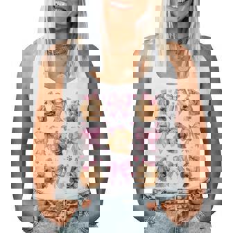 Golden Doodle Goldendoodle Dog Mom Girl Coquette Bow Pink Women Tank Top | Mazezy