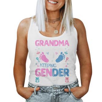 Grandma Gender Keeper Of The Gender Reveal Outfit Grandma Women Tank Top - Thegiftio UK