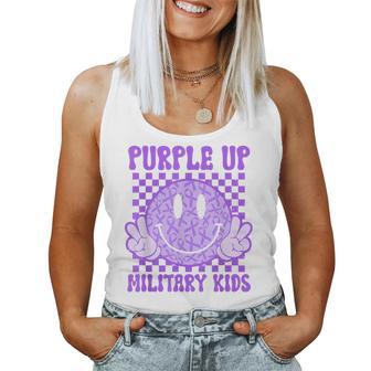 Groovy Smile Face Proud Military Childs Month Boys Girls Women Tank Top - Seseable