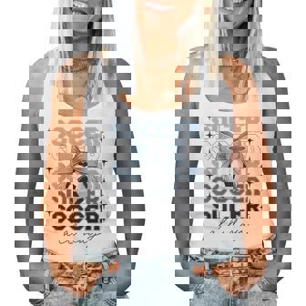 Groovy Soccer Coquette Bow Girls Soccer All Day Women Tank Top - Monsterry