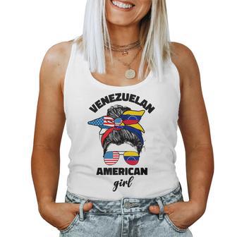 Half American And Venezuelan Usa Venezuela Flag Girl Women Women Tank Top - Thegiftio UK