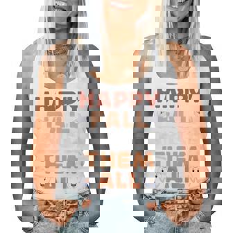 Happy Fall Brush Them All Tooth Thanksgiving Dental Dentist Women Tank Top | Mazezy