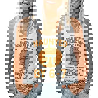 Haunted By 67 Pumpkin Pie Pi Math Teacher Halloween Costume Women Tank Top - Thegiftio