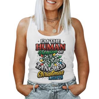 Human Version Of Tangled Christmas Lights Christmas Women Tank Top | Seseable UK