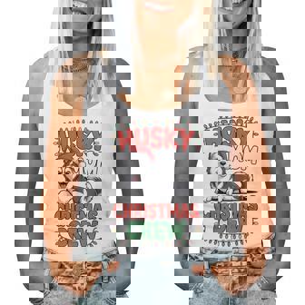 Husky Mom Christmas Crew Holiday Lights Women Tank Top | Seseable CA