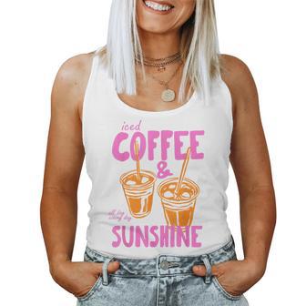 Iced Coffee And Sunshine All Day Every Day Summer Women Tank Top - Monsterry