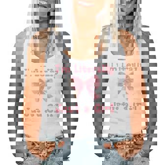 I'm Literally Just A Girl Pink Coquette Bow Ribbon Women Women Tank Top - Monsterry