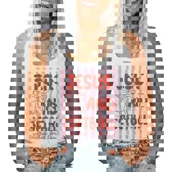 Jesus And Softball Coquette Game Day Softball Mom Mother Women Tank Top | Seseable CA