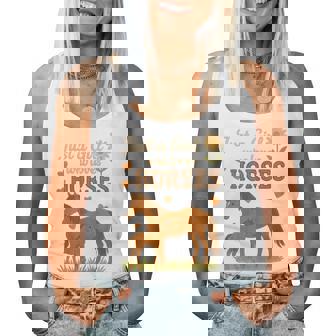 Just A Girl Who Loves Horses Cute Horse Floral Women Tank Top - Monsterry