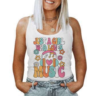 Just A Girl Who Loves Music Cute Music Lover Girls Women Tank Top - Monsterry