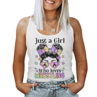 Just A Girl Who Loves Wrestling Wrestler Wrestle Women Tank Top | Seseable UK