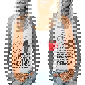 I Just Want To Drink Coffee And Pet My Bichon Frise Women Tank Top - Thegiftio